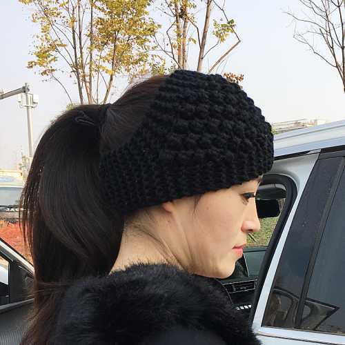 Head Scarf Knitted Pinggiran Lebar Elastisita Bando Wanita Fashionable Bandana Kain Rambut Bahan Katun Satin Bandana Wanita Headband Korea Elastis Stretch