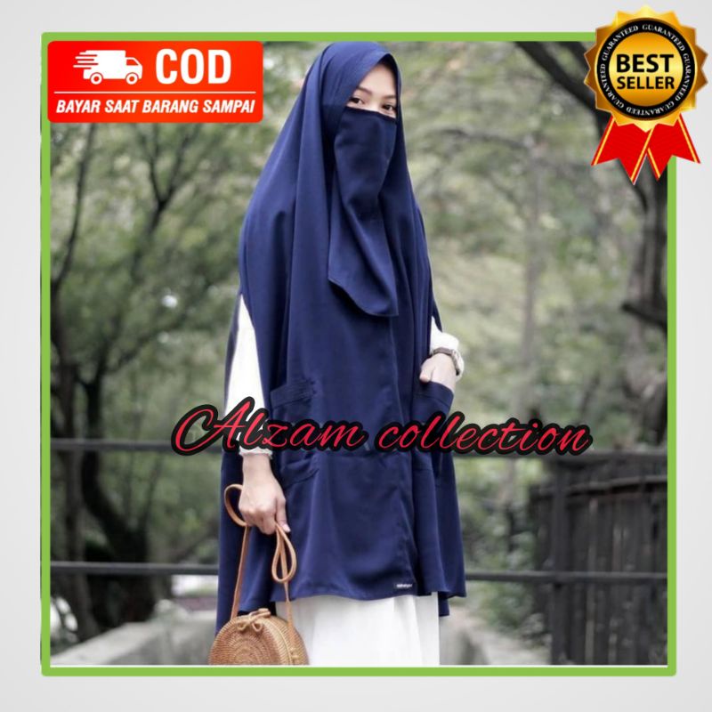 Khimar jumbo syar'i as Syifa Softpet Magic Pocket Free Cadar Hijab Instan Khimar Saku Depan