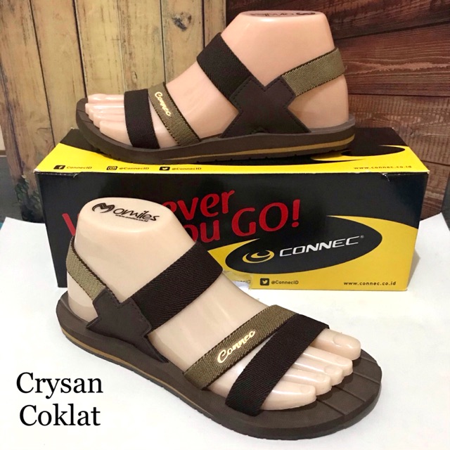 Sandal Wanita Connec Crysan Coklat