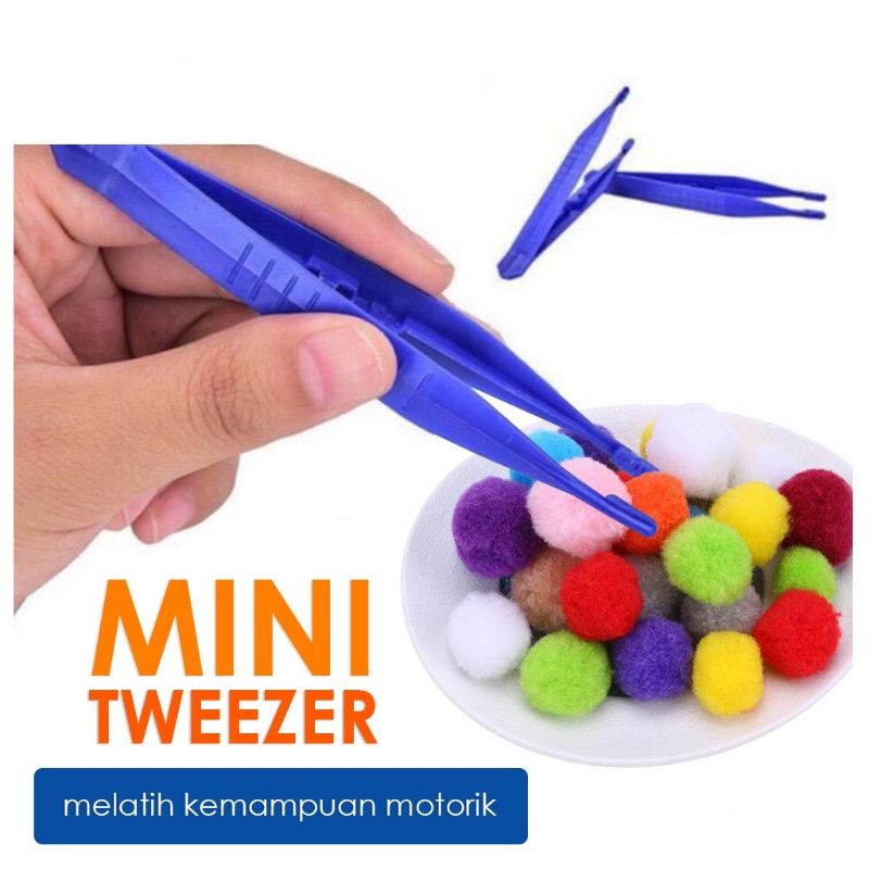 Mini Tweezer Tanpa Pompom Mainan Edukasi Montessori Tweezer untuk Anak Capitan Pompom Pinset