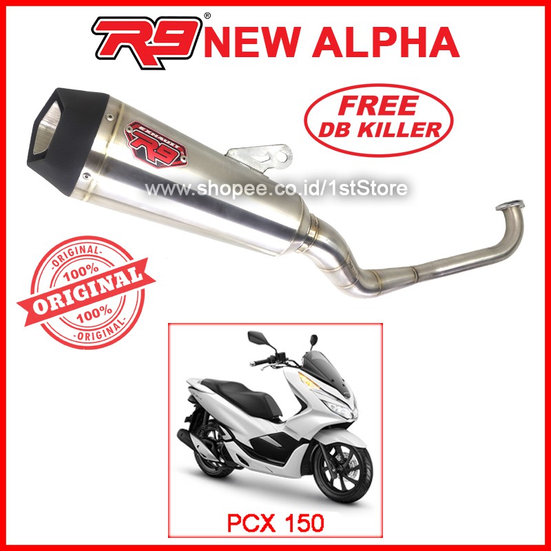 ORIGINAL R9 NEW ALPHA PCX 150 160 LOKAL KNALPOT RACING ORI PNP ALL PCX150 PCX160 HYBRID ABS TERMURAH