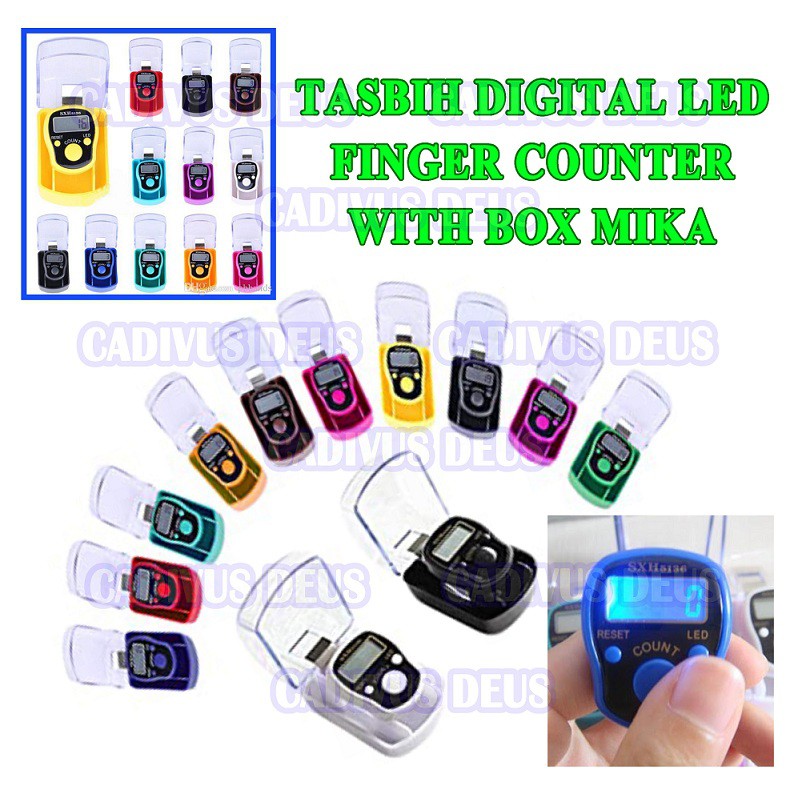 TASBIH DIGITAL LED - ELEGAN DENGAN BOX MIKA - FINGER COUNTER