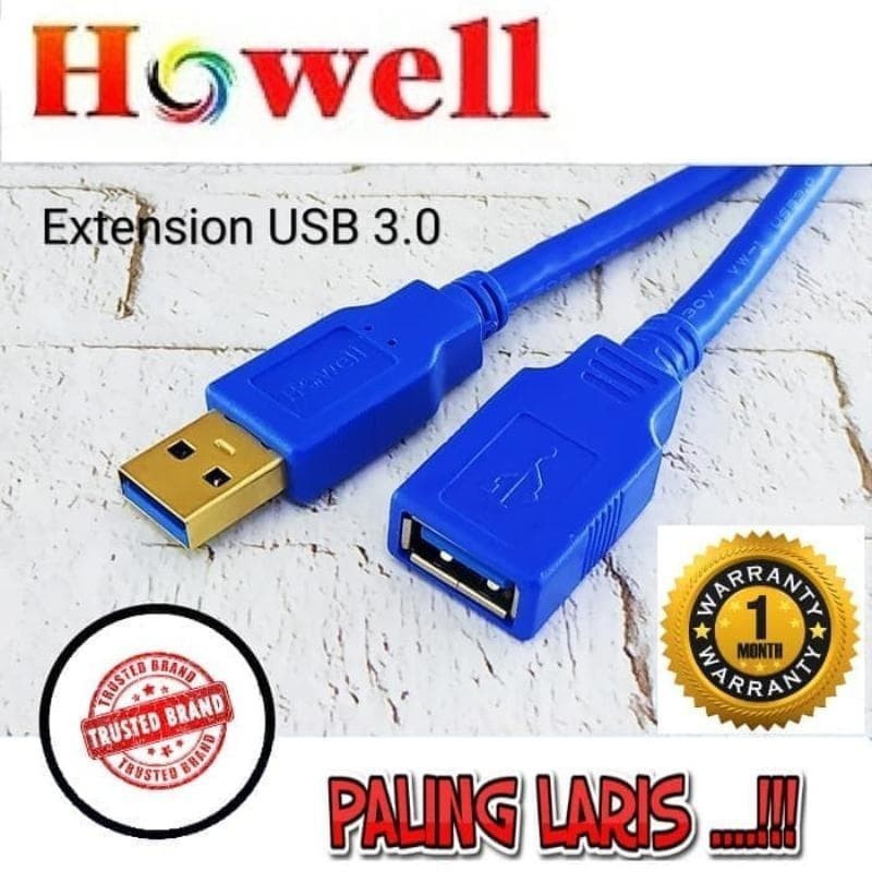 Kabel USB 3.0 Extension 1M - USB Extender Perpanjangan 1 Meter Howell