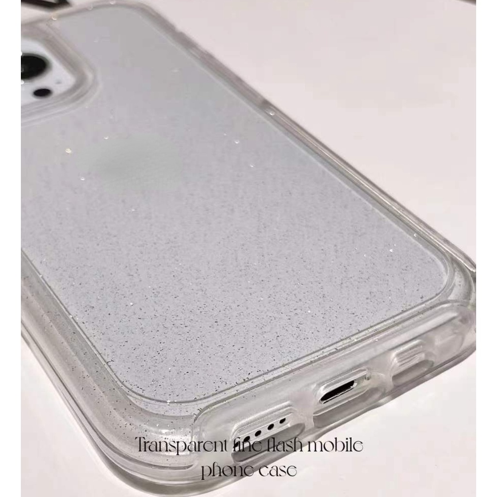 Hard case Glitter Transparan Anti Jatuh Untuk iPhone 14 13 Pro Max 12 Mini 6 + 7 + 8 + XsMax 11Pro 11ProMax