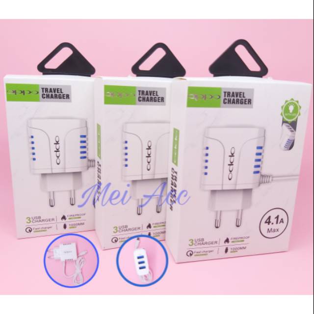 Charger Oppo LED 3 USB Casan Oppo