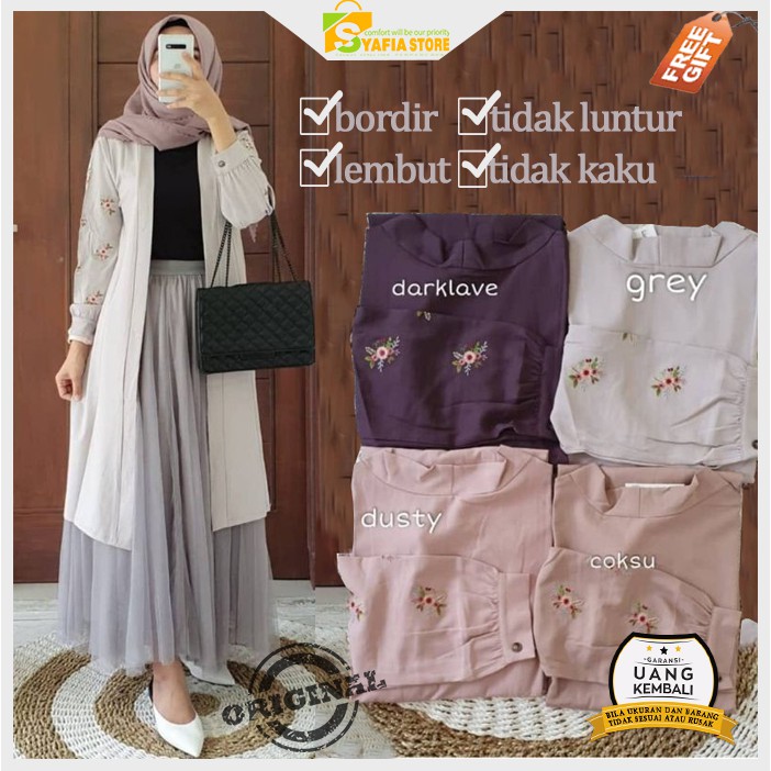 Cardingan cardigan cardi dela outer outwear fashion rajut lilac panjang oversize tebal wanita murah