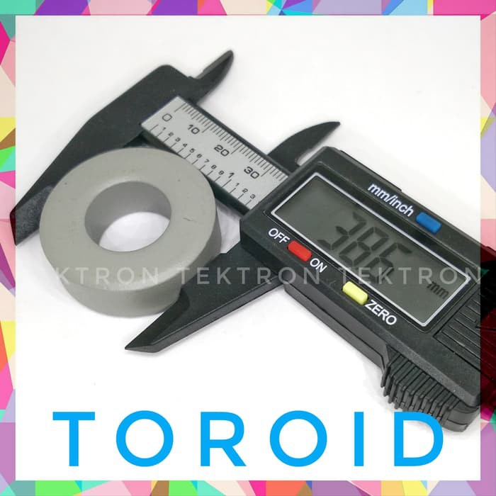 Toroid ferrite 38mm Abu-abu 1 lilit = 46uH ferit 10lilit 1.3mH