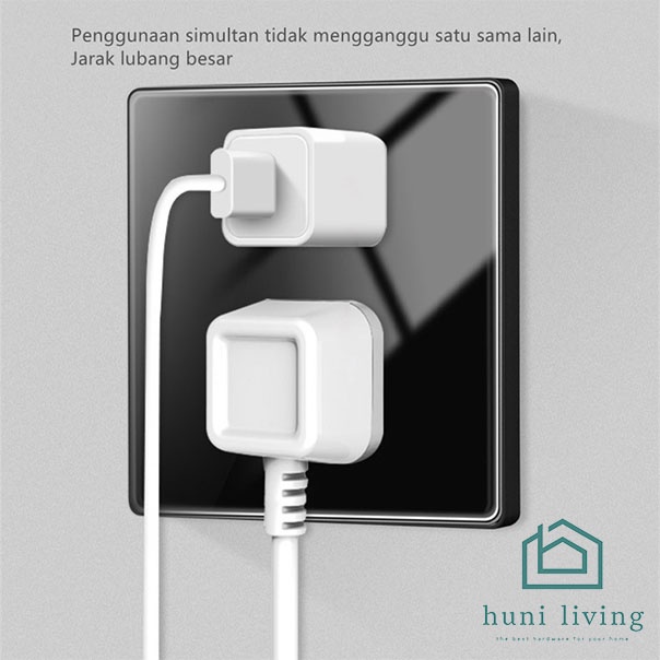 Saklar / Sakelar Lampu Hitam Black Glossy 1/2/3 Gang Electrical Switch Bahan Akrilik