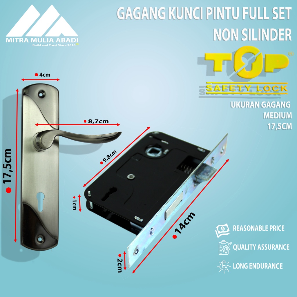 Gagang Kunci Pintu/ Kunci Full Set Medium Classic 17cm Tarikan Kunci