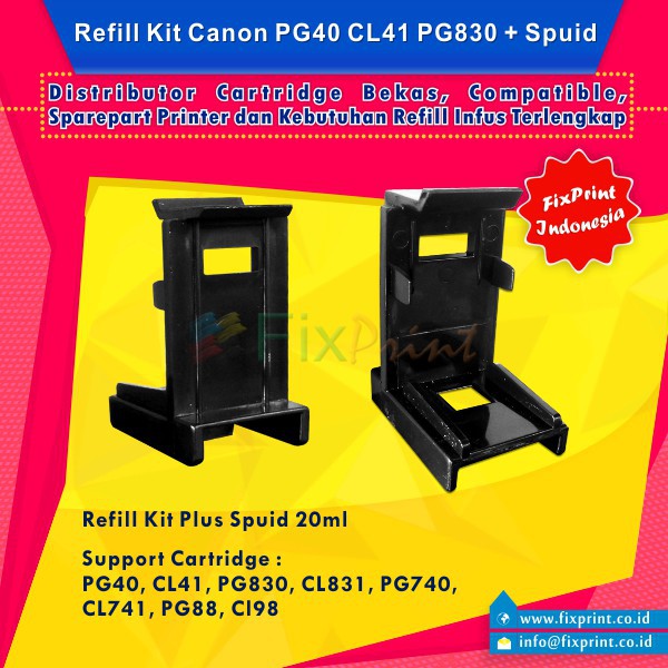 Refill Kit / Klip Penyedot Tinta Cartrige Canon PG40 CL41 PG830 Murah