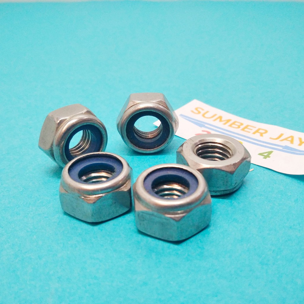 Mur Nylon M10 Lock nut STAINLESS  A2-70 Nilon TERMURAH