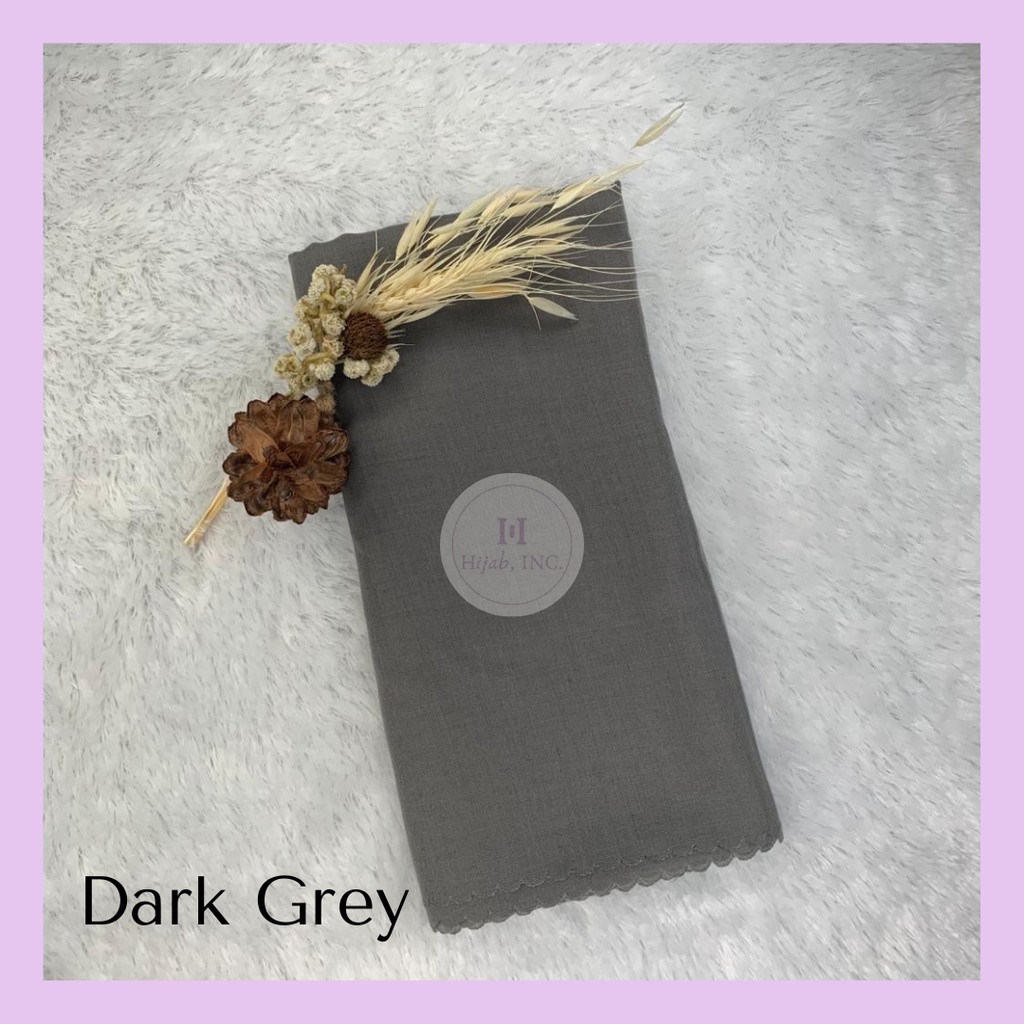 Hijabinc - Athalia Square Hijab Paris Premium Quality-Dark Grey
