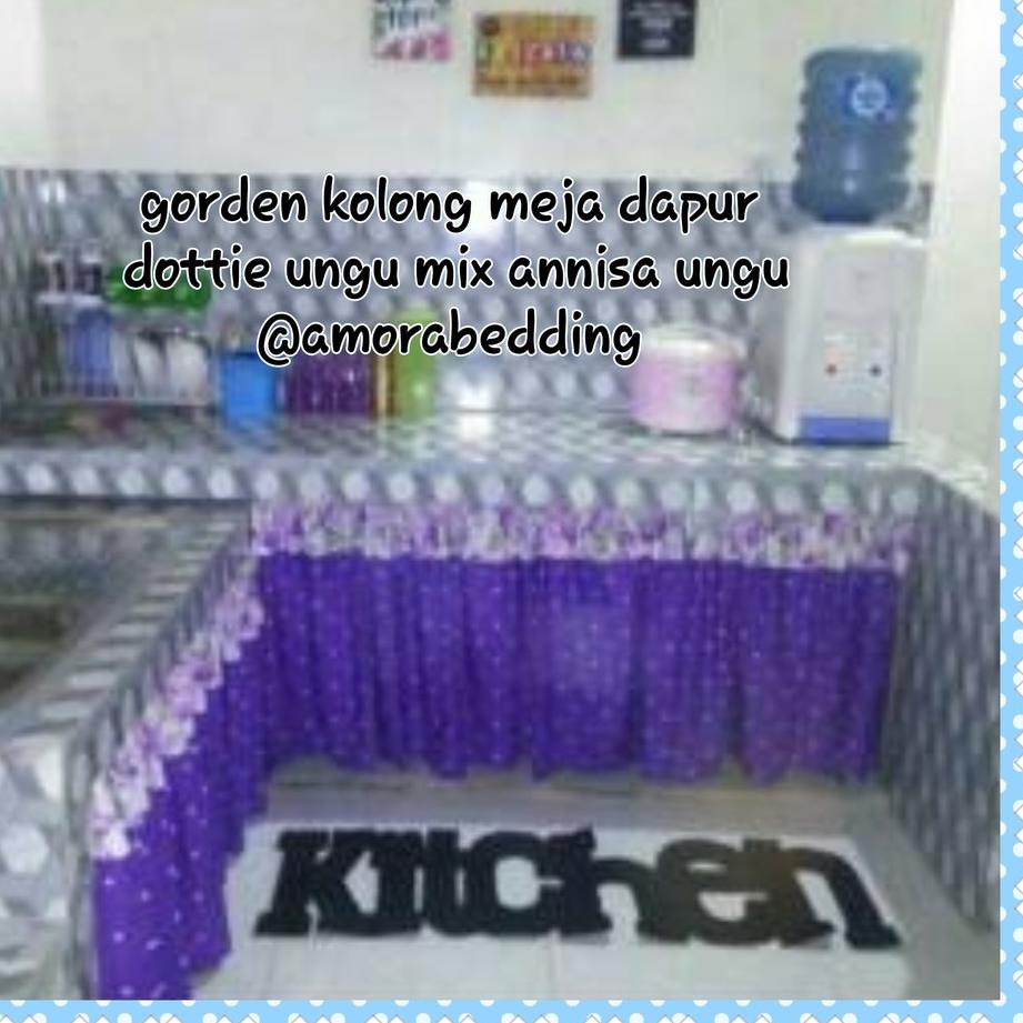 [KODE VNYGM] GORDEN KOLONG MEJA DAPUR DOTTIE UNGU MIX ANNISA UNGU