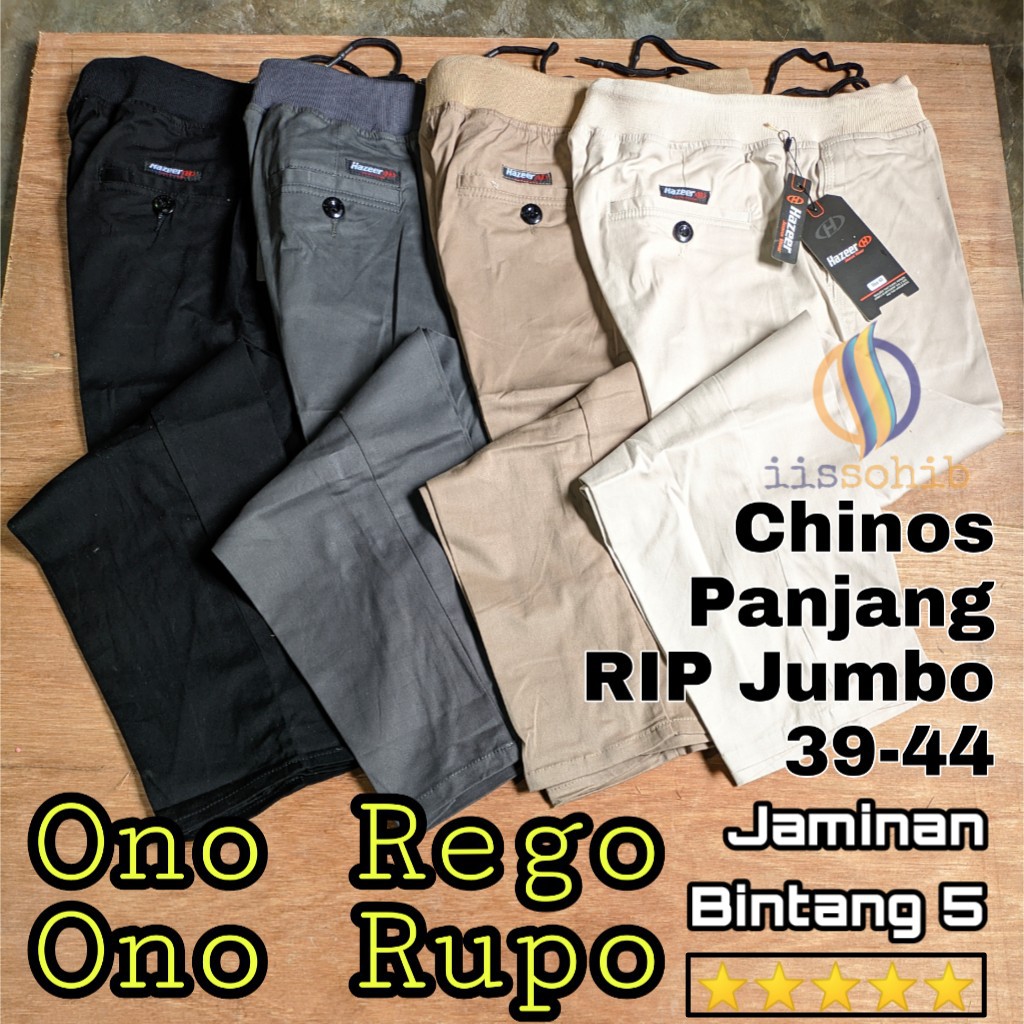 HAZEER | CELANA CHINOS COWOK PANJANG JUMBO MELAR PINGGANG RIP KOLOR | BIG SIZE ORIGINAL PREMIUM HAZER DENIM