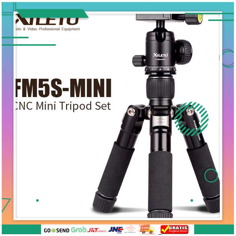 (BISA COD) FTIHSHPXiletu Tripod Mini 5 Section Portable Aluminium Ball Head - FM5S-MINI