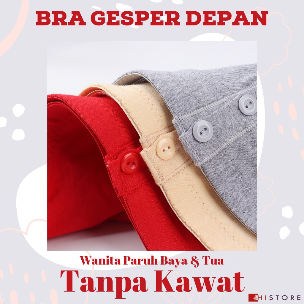 [HI] Bra Seamless Push Up Nirkabel Gesper Depan Wanita Paruh Baya dan Tua 2078