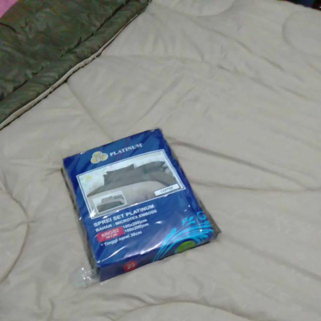 Bed Cover Platinum Jacguard Emboss T.30 Cm Coffe Size.king 180×200 Dan 160×200