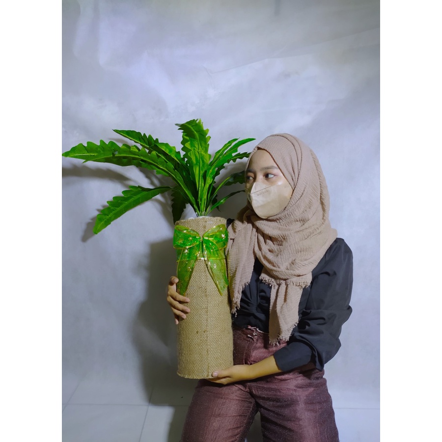 Pajangan Pakis SARANG BURUNG - Tanaman Imitasi Dekorasi Cantik