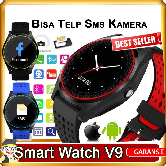 Smartwatch V9 JAM HP Android dan IOS Bisa Telepon Kamera