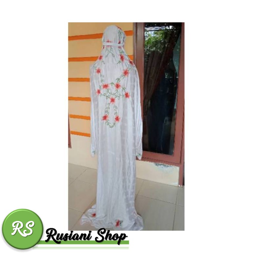 Mukena Bordir Mukena terusan bordir/mukena terusan sutra blitz Nyaman