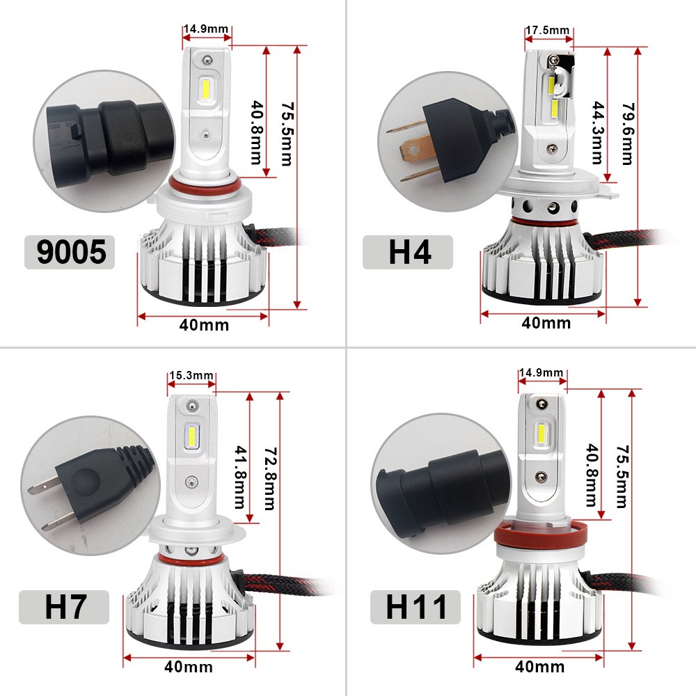 F2 headlight Lampu depan Chip CREE h4 headlamp h11 Lampu kabut h1 h7 h8 h16 9005 hb3 9006 hb4 9012