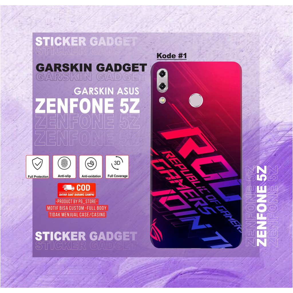 Garskin Asus Zenfone 5Z Sticker Gadget Motif Asus(isi 2pcs)