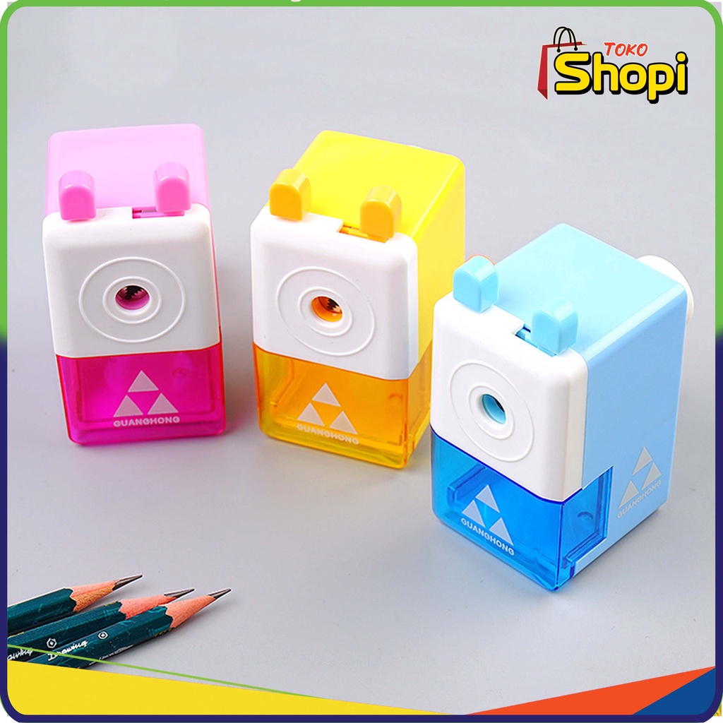 

♚ ♚Rautan Putar Pensil Rotary Pencil Sharpener Auto Feed Serutan Putar Pisau Tajam