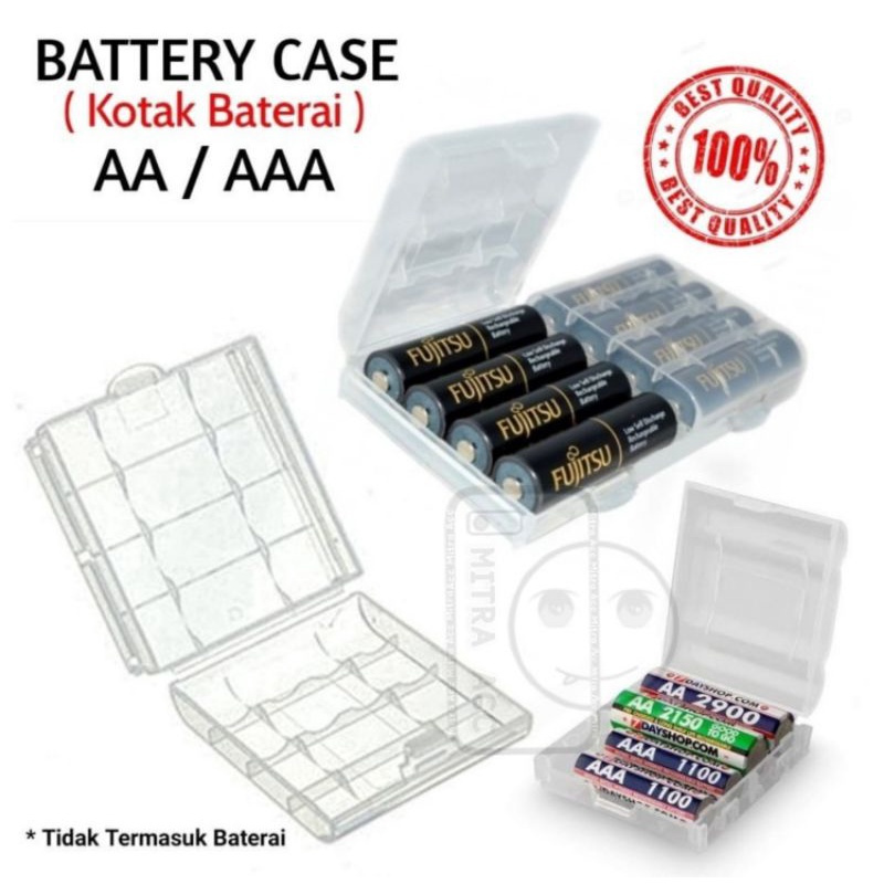 Battery Case Kotak tempat Penyimpanan Baterai AA AAA / Kotak baterai