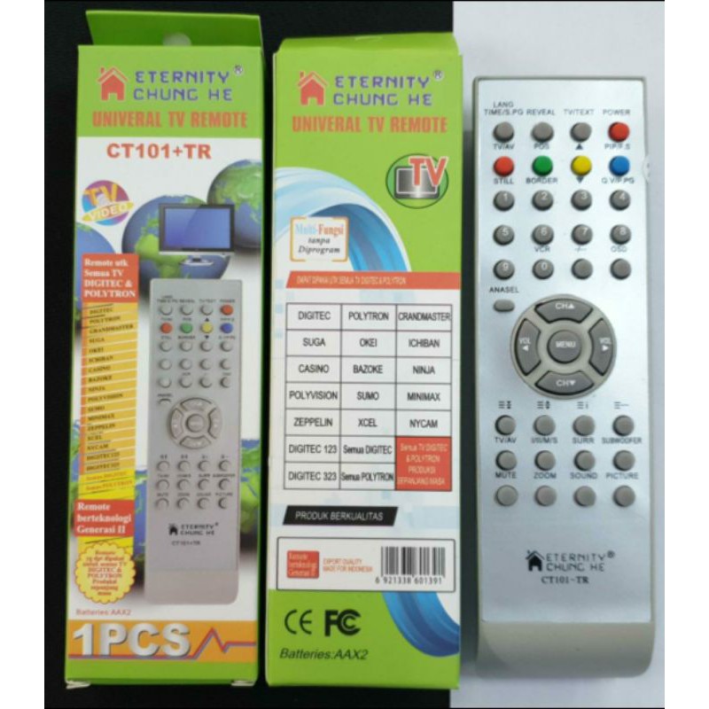 REMOT Remote Multi TV Tabung Slim Flat POLYTRON CT101+TR