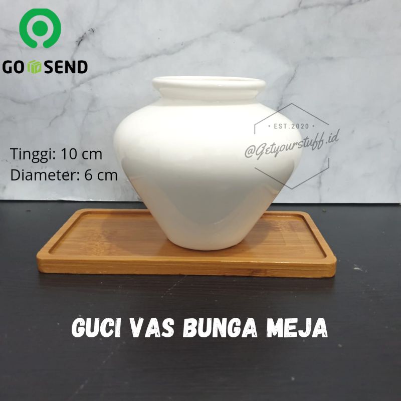 Guci Vas Bunga Mini Meja Keramik
