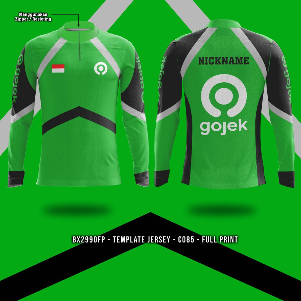 Kaos Jersey Gojek Hijau panjang FOurJersey