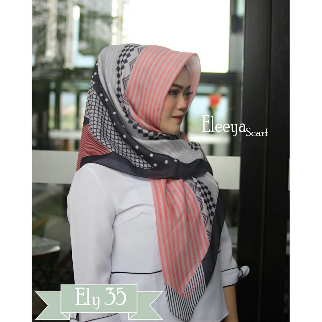 HIJAB SEGIEMPAT MOTIF ELY 35 || Eleeya Scarf