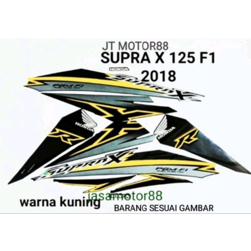 LIS BODY STIKER SUPRA X 125 FI TAHUN 2018 WARNA KUNING