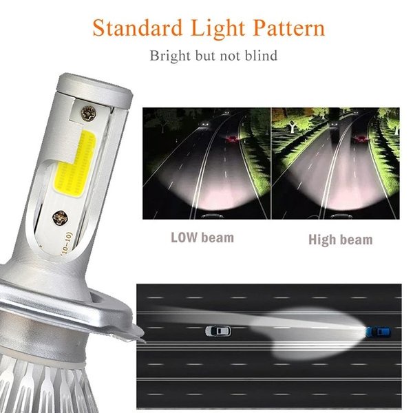 Lampu LED Mobil Headlight H4 COB 2 PCS Quality High White