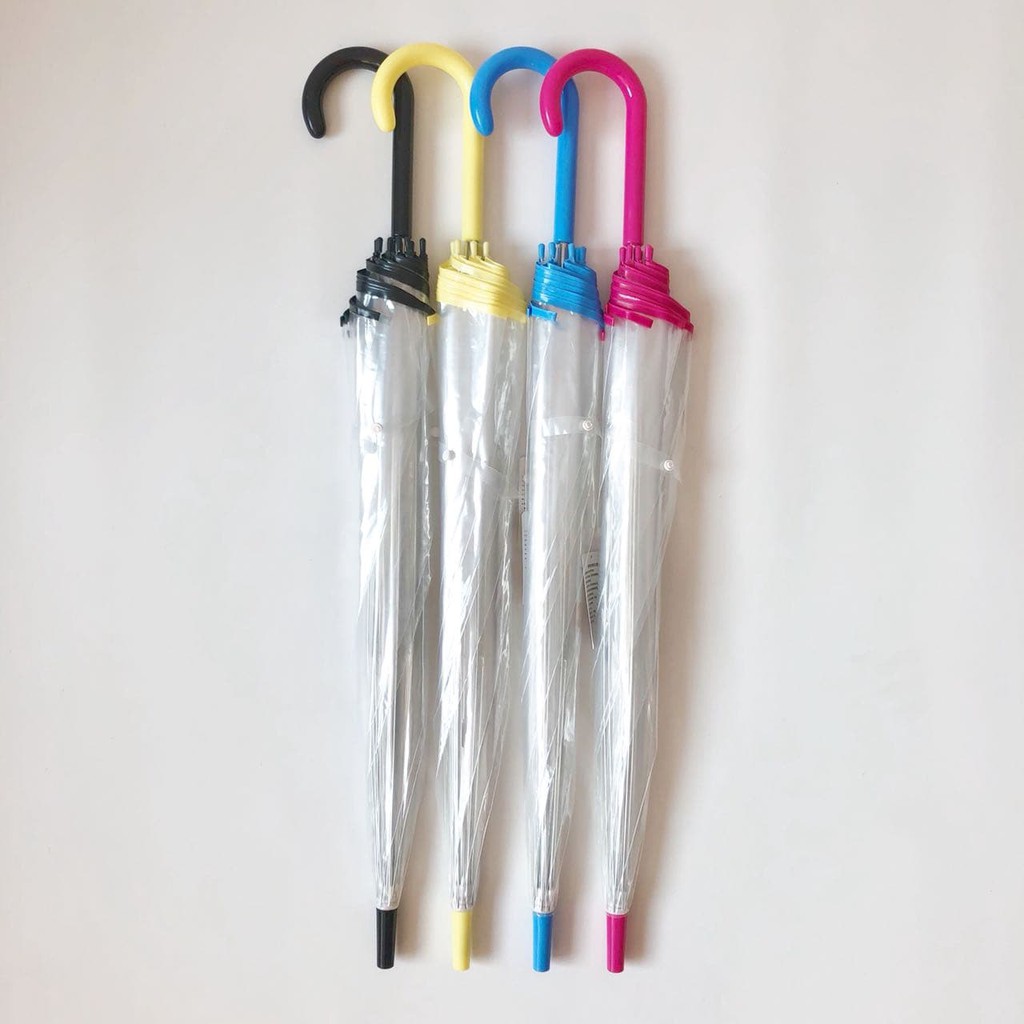 Payung Standard Transparan Mangkok - Hitam