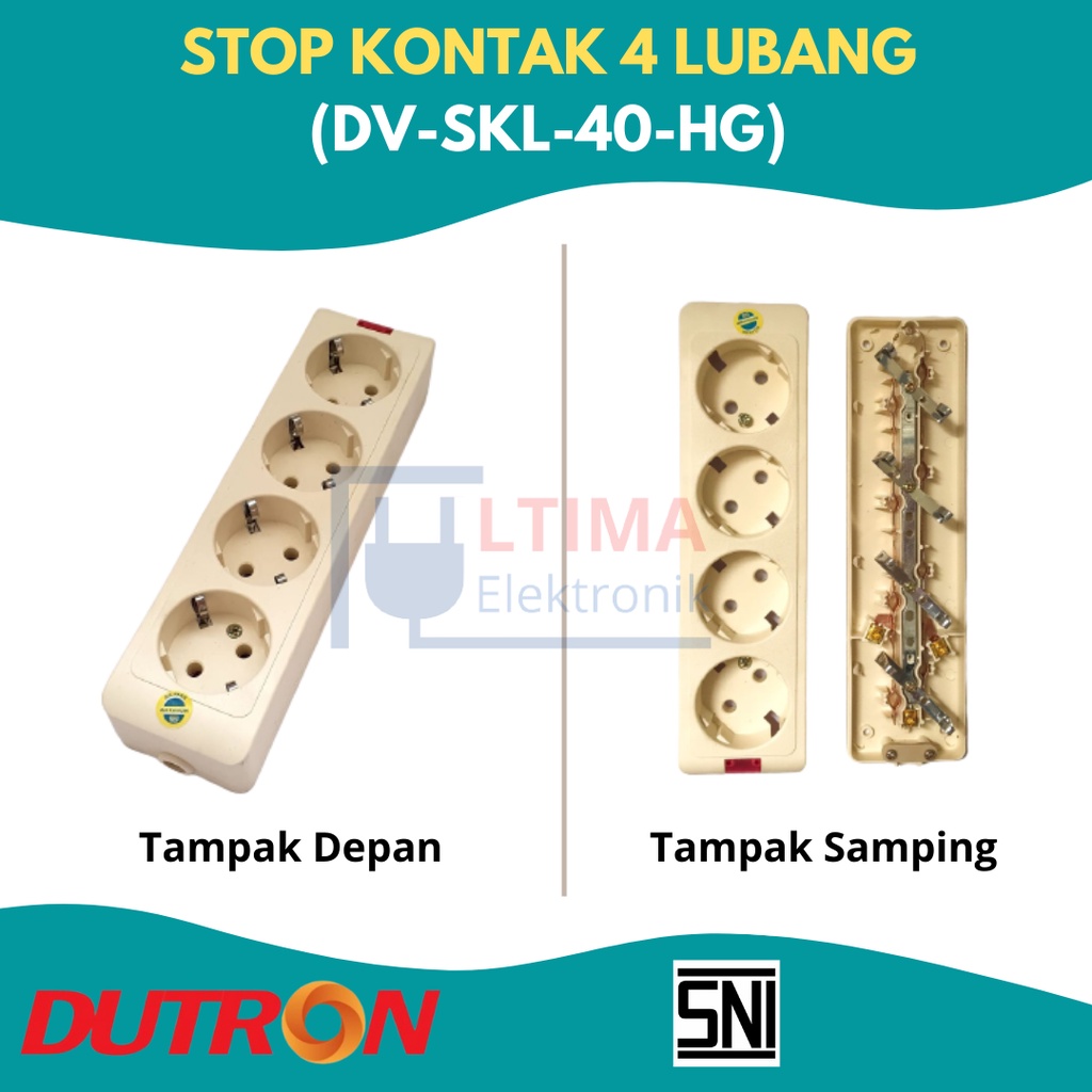 DUTRON Stop Kontak 4 Lubang DV SKL 40 HG