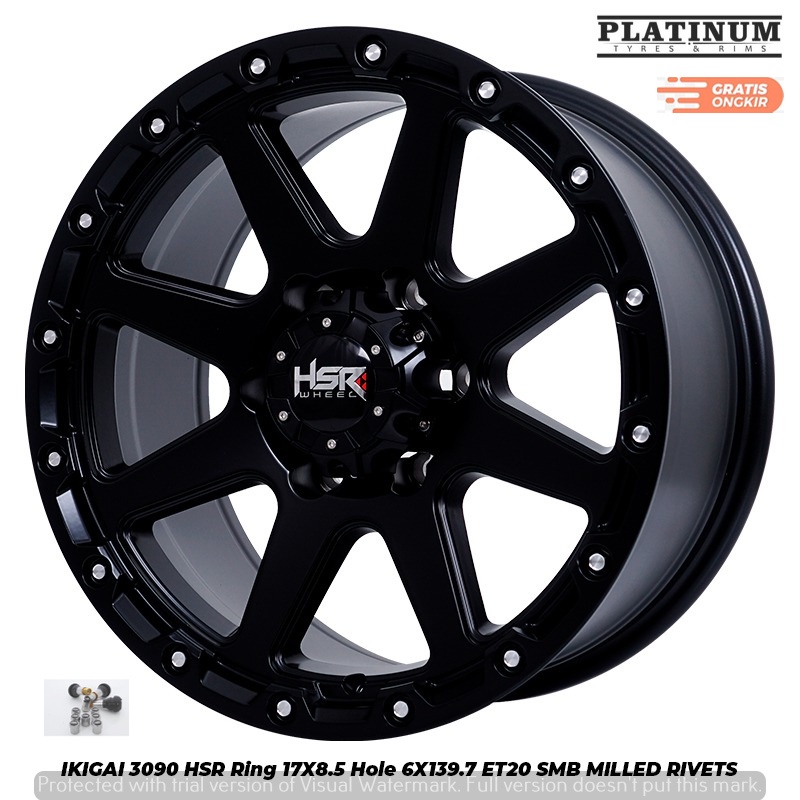 VELG OFFROAD RING17 LOBANG 6 HSR IKIGAI COCOK UNTUK PAJERO,FORTUNER,STRADA,MUX,TRITON,HIACE