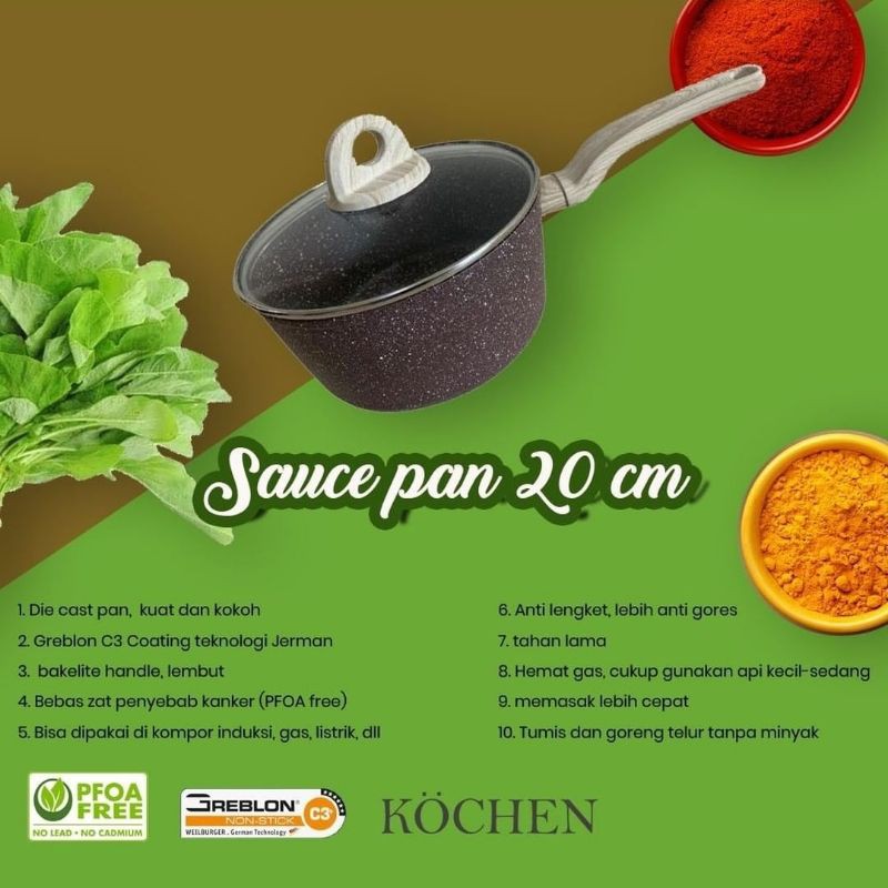 SAUCE PAN SERIES KOCHEN GOLDEN PAN GRANIT PAN