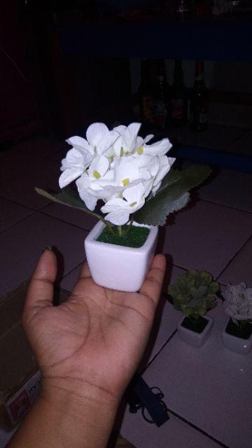 Vas Bunga Mini Unik Bunga Hortensia Artificial Bunga Hias Kecil Tiruan Untuk Pajangan -vbk01