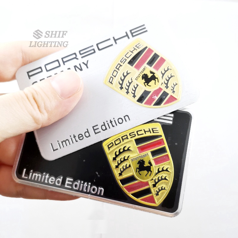 1pc Stiker Emblem Logo Kuda Porsche Bahan Aluminum Untuk Dekorasi Mobil