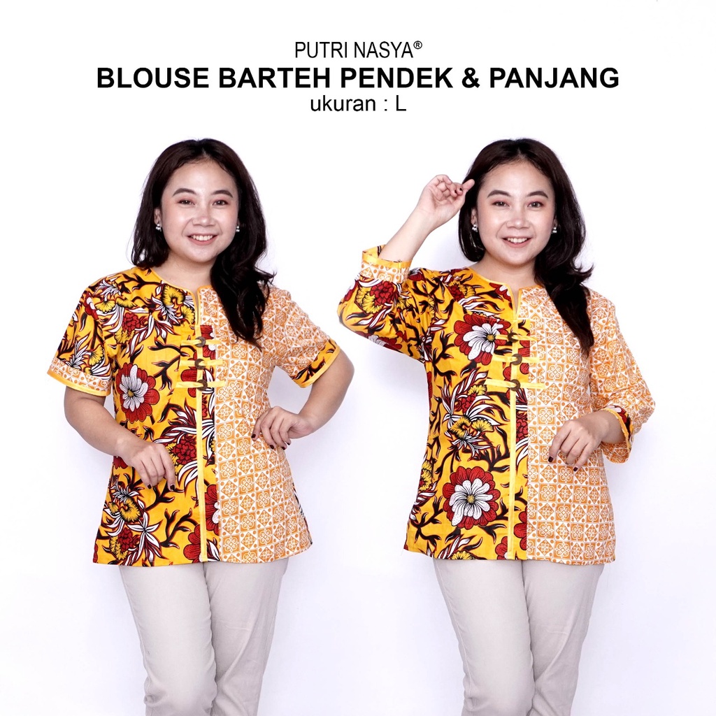 Blouse Batik Big Size Wanita Atasan Batik Lengkap S-M-L-XL-2L-3L-4L-5L-6L-7L Model Blus Jumbo Seragam Batik / Atasan Formal Kantor Wanita / Pakaian Seragam Batik Kerja Wanita / Pakaian Batik Kekinian LD 140 Model Terkini Modern Terbaru