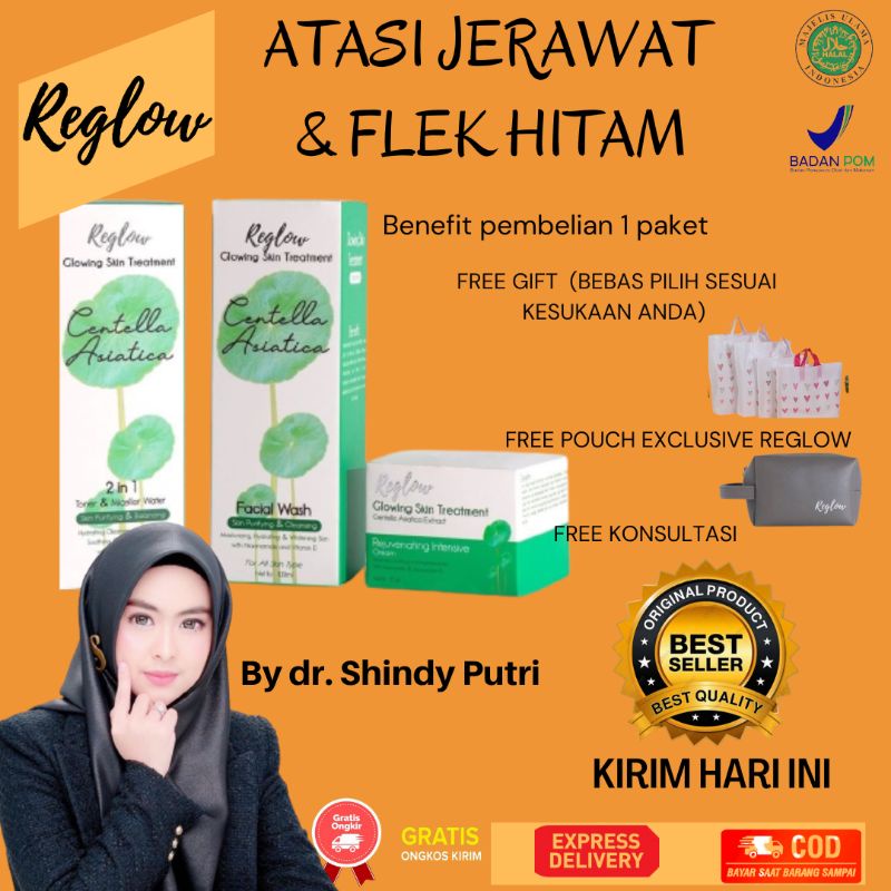 REGLOW SKINCARE ORIGINAL,KRIM & MASKER PEMUTIH WAJAH GLOWING, OBAT JERAWAT & FLEK HITAM BY. dr. SHIN