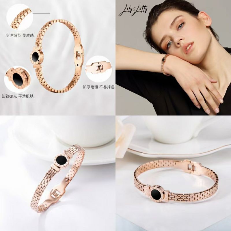 Gelang bangle dewasa titanium asli  rosegold GBT-80