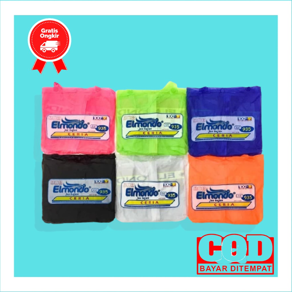 Jas Hujan Plastik Setelan Karet Elmondo Ceria Dewasa Motor