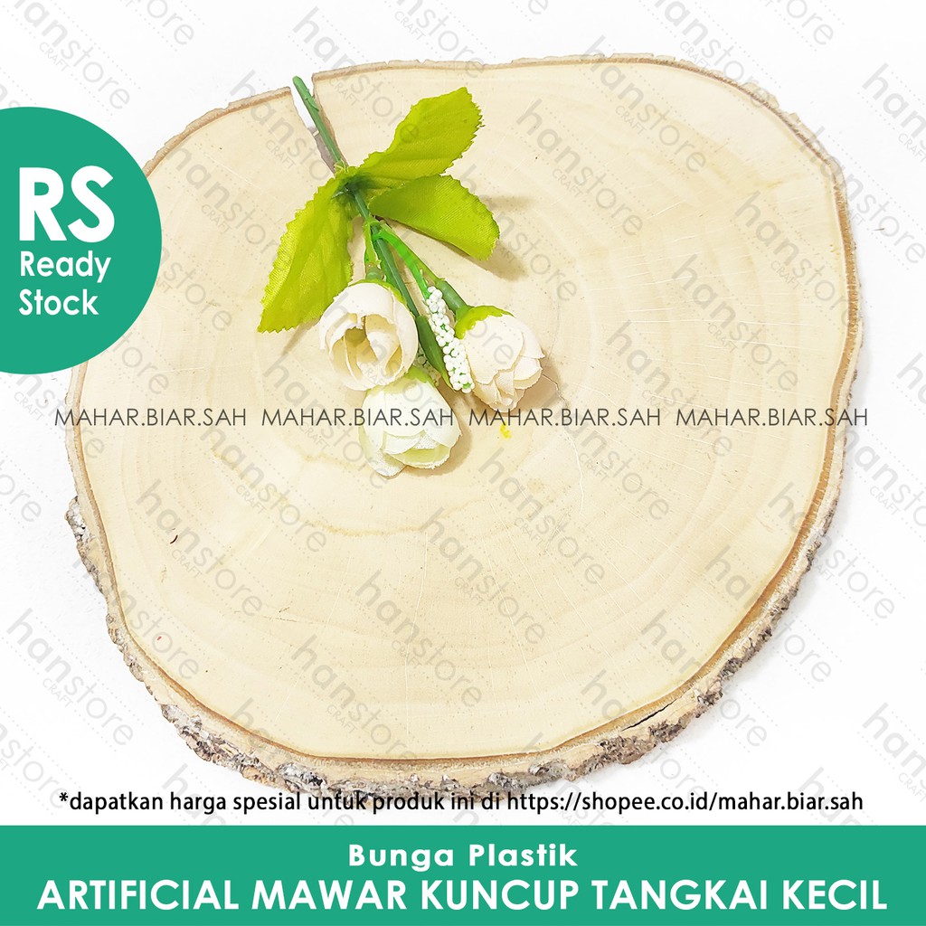 1 Pcs Bunga Artificial Mawar Kuncup Tangkai Kecil / bunga dekorasi mahar / bunga plastik / SHABBY-Putih