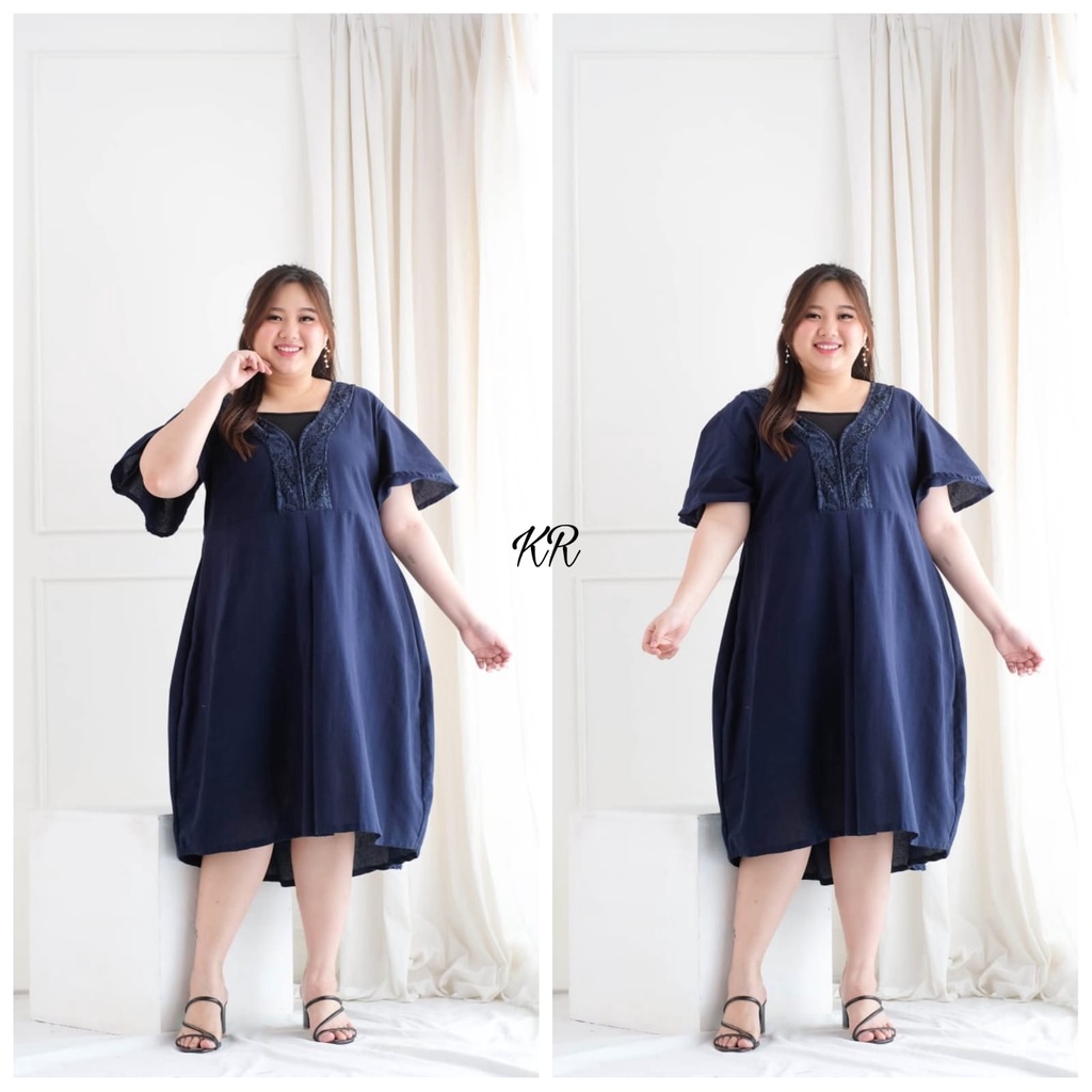 FASHION PAKAIAN WANITA DRESS MADISON JUMBO BIGSIZE KR