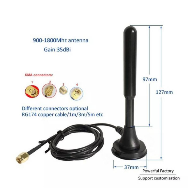 ANTENA MODEM 4G LTE RPSMA MALE 35 dbi 3 METER
