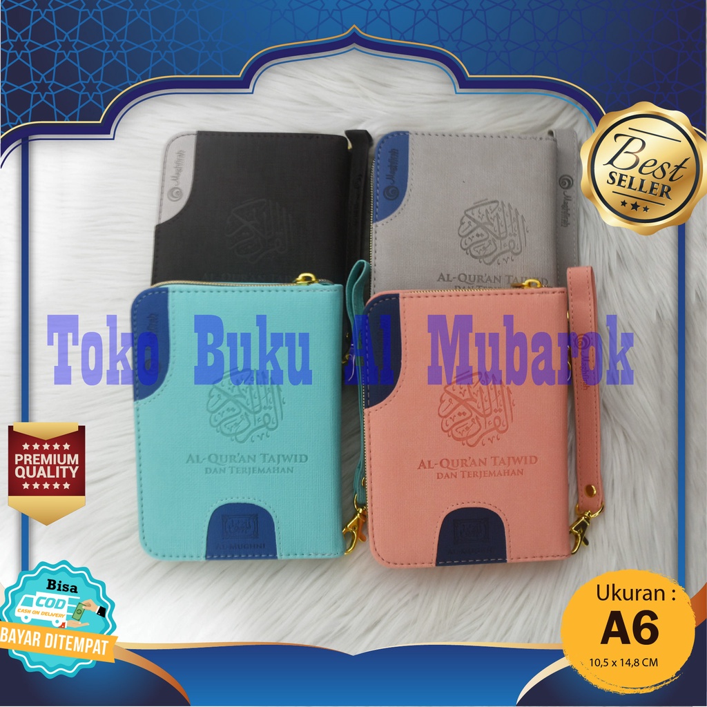 Al-Quran Al-Mughni A6 (15x10 cm) Dompet Resleting Tajwid Terjemah Pelangi – Maghfirah, Alquran Kecil