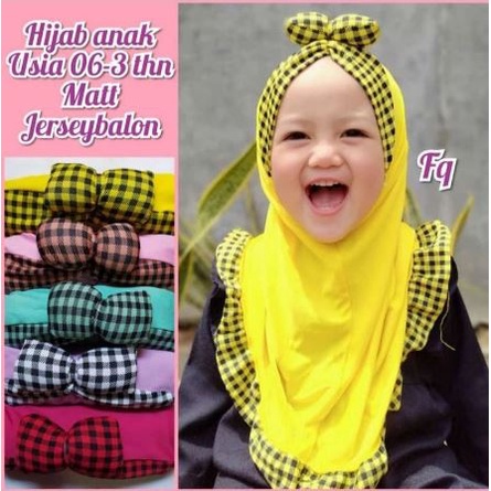 

Hijab Baby Anak Pita Kotak Rempel - Kerudung Bayi Perempuan