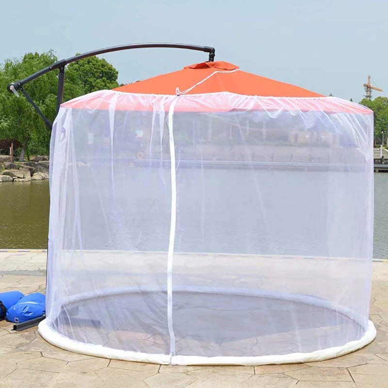 Patio Umbrella Mosquito Net Courtyard Umbrella Net Cover Umbrella Mosquito Net Cover Insect Net Cover For Garden White Shopee Indonesia